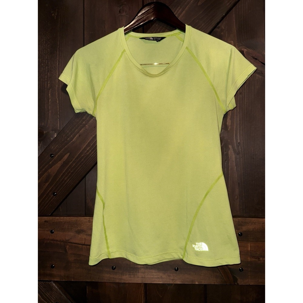 The North Face Athletic Tee Womens Small Neon Green Short Sleeve Flash Dry